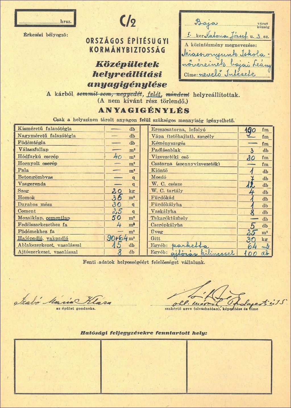 1. melléklet MNL BKML IV. 1416.