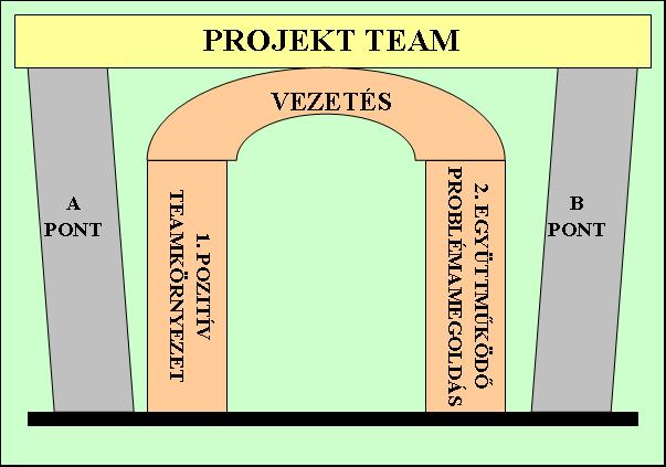 kell a projektvezetésnek, mint kiemelt szereplőnek, a megfelelő szervezeti környezet biztosításával és probléma - megoldási folyamatok generálásával. Ez a magas teljesítményre képes projekt teamek ún.