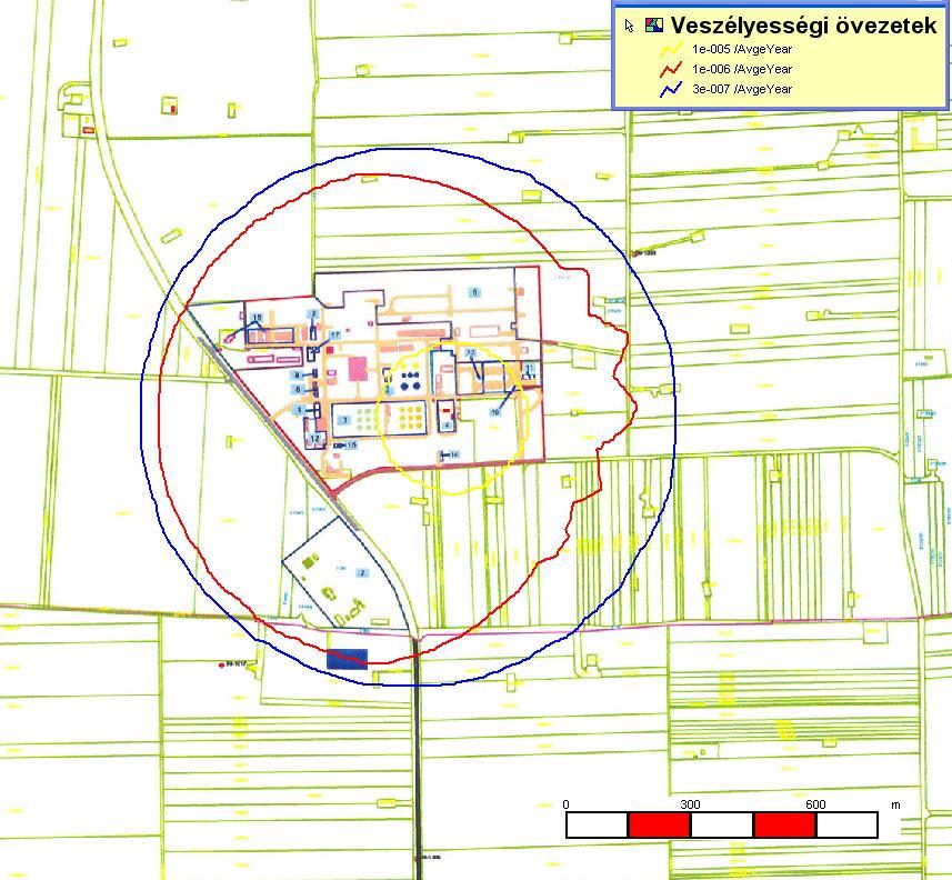 Veszélyességi övezetek kijelölése (példa) sérülés