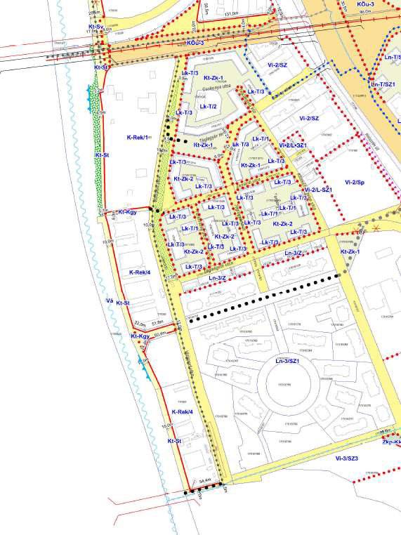 2. terület Dunaparti terület A tervezési területet a KÉSZ K-Rek/1, K-Rek/4 építési övezetbe és Kt-Kgy, Kt-St övezetbe sorolja.