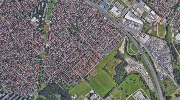 terület Csepeli átjár Pesterzsébet vkp Helsinki út forrás: Google Earth A tervezési terület a Soroksári Dunapart