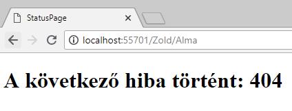 Saját hibaoldal Megírjuk az Error Controllert Létrehozunk hozzá egy View-t,