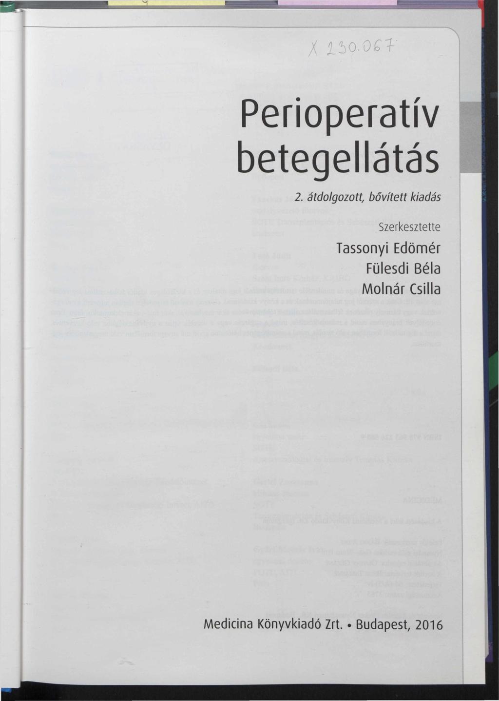 X 150.0 7 Perioperatív betegellátás 2.