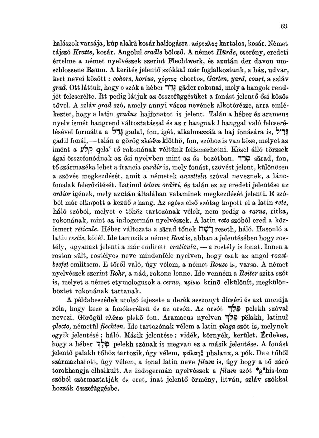 halászok varsája, kúp alakú kosár halfogásra. xáptaxos kartalos, kosár. Kémet tájszó Kratte, kosár. Angolul cradle bölcső.