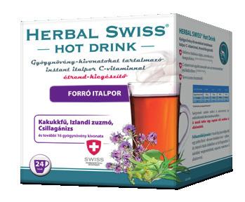 828 Ft 117,8 Ft/db HERBAL SWISS Hot Drink 24x Komplex gyógynövényes forró italpor A HERBAL SWISS Hot Drink 19 gyógynövény kivonatát tartalmazó étrend-kiegészítő instant italpor C-vitaminnal.