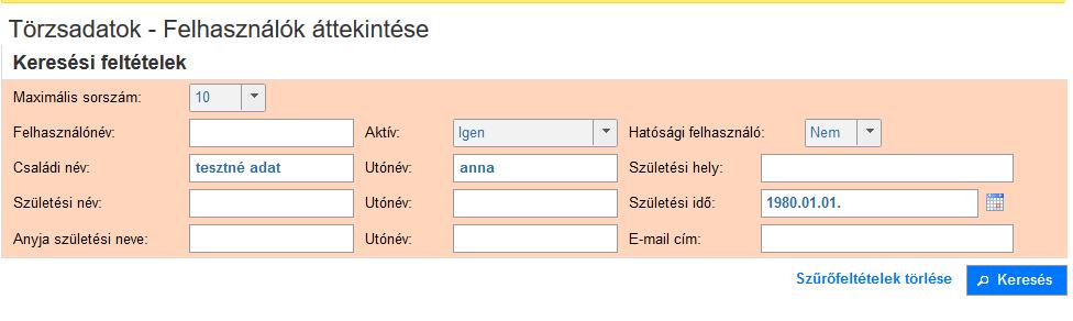 Az adatszolgáltató munkatárs rögzítésére vonatkozó lépéseket az E-képviselői feladatok az Igénybevevői Nyilvántartásban elnevezésű felhasználói leírás 5.1.