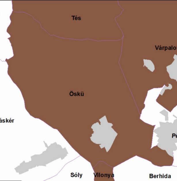59. ábra: Talajértékszám Öskü területén forrás: AGROTOPO, https://maps.rissac.hu:3344/webappbuilder/apps/2/ A VM TrT Ösküt ásványi nyersanyag-gazdálkodási övezettel érintett településként tartalmazza.