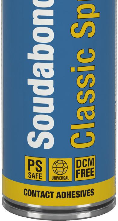A Classic Spray kifejezetten alkalmas csomagolóanyagok, textilek, rugalmas padlóburkolatok és más könnyű anyagok ragasztására, úgymint parafa,