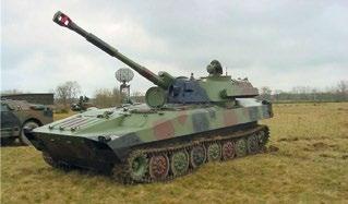 Főbb haditechnikai eszközök Önjáró tüzérségi lövegek 125 122 MM-ES 2S1 GVOZDIKA ÖNJÁRÓ TARACK Az 1970-es években állt szolgálatba, a volt VSZországokban széles körben elterjedt, közepes