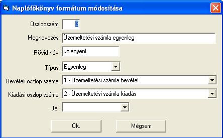 Naplófőkönyv-formátum A formátum elkészülte után azt ki lehet nyomtatni és a későbbiekben pl. a könyvelési jogcímek és naplófőkönyv kapcsolatának meghatározásakor, mint segédletet használni.