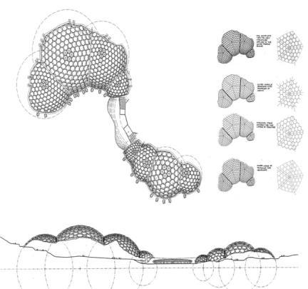 kép A WaterCube nappalai fényben is utal az épület funkciójára 5. kép A WaterCube megvilágítva 4. AZ ÉDEN PROJEKT 2001.