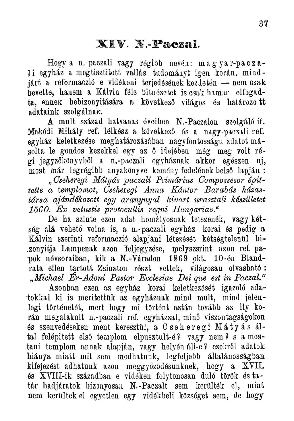 37 XIV. ST.-Paezal. Hogy a n.