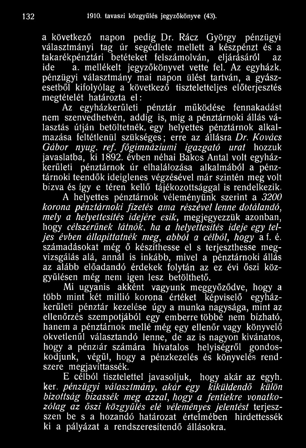 főgim názium i igazgató urat hozzuk javaslatba, ki 1892.