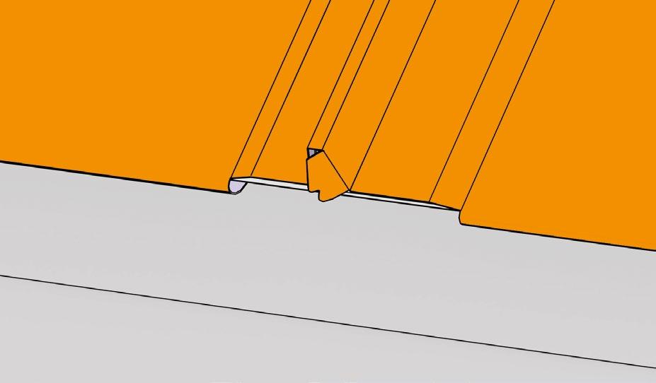 12. COVER-CAP záróelem A héjazat esztétikáját és funkcionalitását növelő megoldás a COVER-CAP elem, azaz önmaga a panel korcának kétoldalas záróeleme. Ábr.