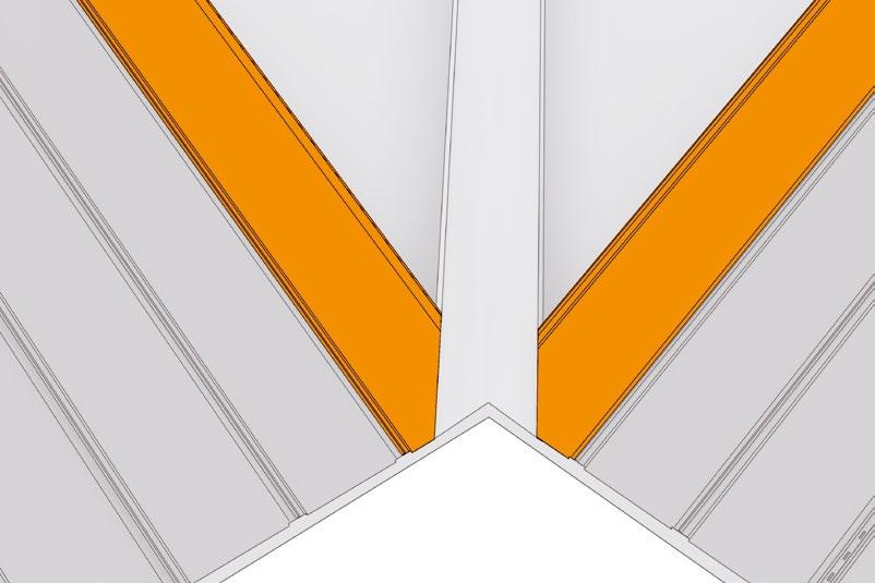 30 Ezután sablon segítségével vágjuk meg a panelt 25 mm átfedést hagyva a