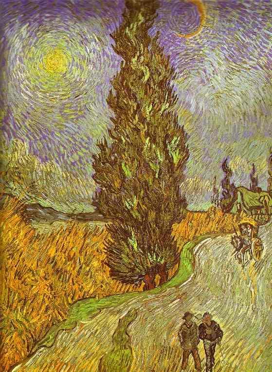196. (Vincent) van Gogh: Út ciprusokkal (Országút éjjel)