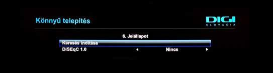 Set Top Boxot az útválasztóhoz (router). Először válassza ki a DIGI SLOVAKIA jelét, és erősítse meg az OK gombbal.
