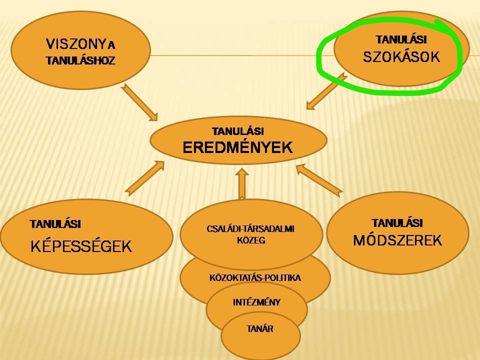 1.1 ábra: A tanulási szokások meghatározó szerepe a tanulási eredményességre (Oroszlány, 2003) Az ábra is jelzi a tanulási szokások jelentőségét: megfelelő képességeiddel és adekvát módszerek