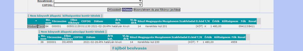 Új bér kontíradatok felvitele gomb, a