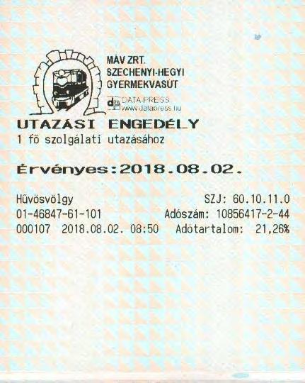 A jegyen feltüntetik, hogy hány személy együttes utazására jogosít.