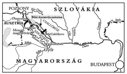 NEGYEDIK RÉSZ A NEMZETKÖZI KAPCSOLATOK ALAPINTÉZMÉNYEI XV/3. TÉRKÉP A bős-nagymarosi komplexum a megvalósított C-variáns szerint 1367.