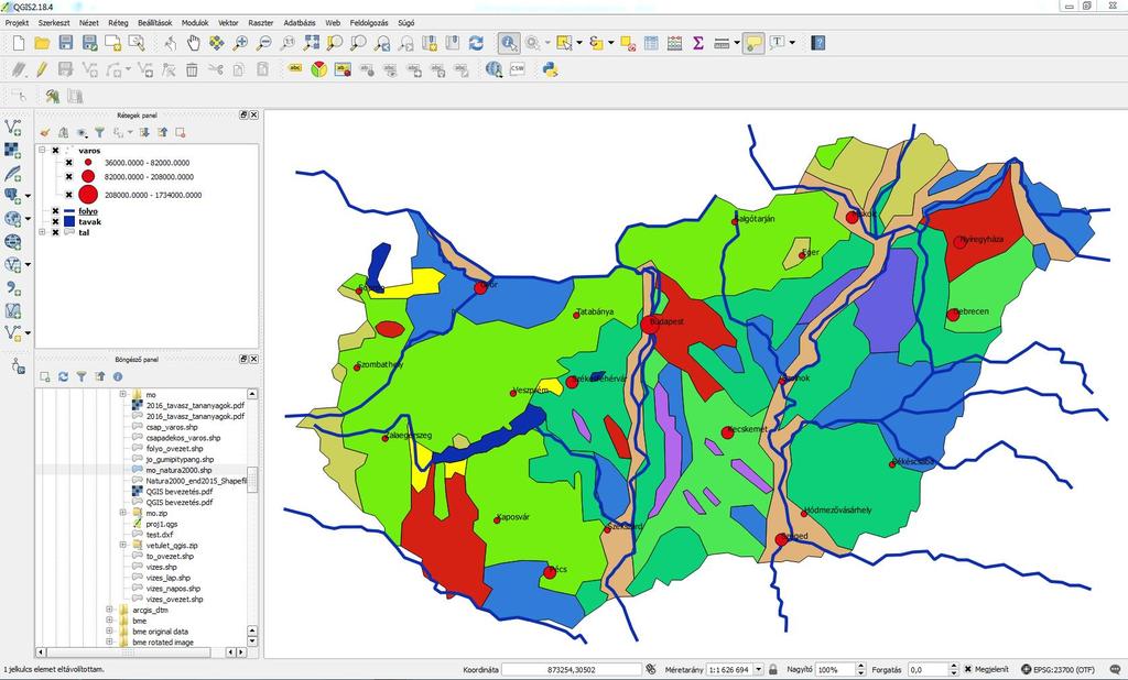 QGIS komplex elemzés + georeferálás (verzió: QGIS 2.18.4 Las Palmas) 1 FELADAT: IPARI LÉTESÍTMÉNY ELHELYEZÉSE Feltételek: Vízfolyásoktól, tavaktól védőtávolság.