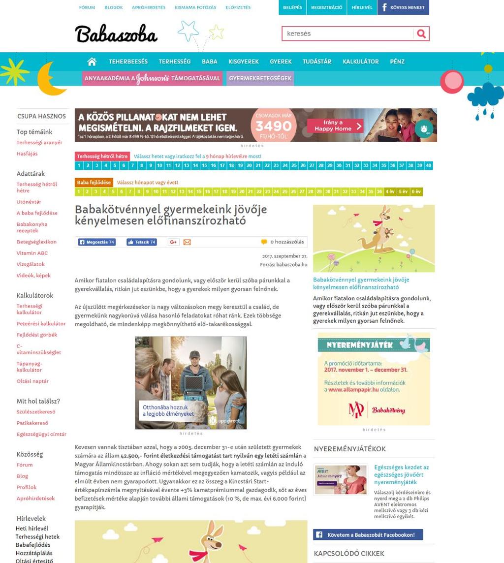 PR CIKK a választott rovatoldalon jelenik meg egy hétig first view