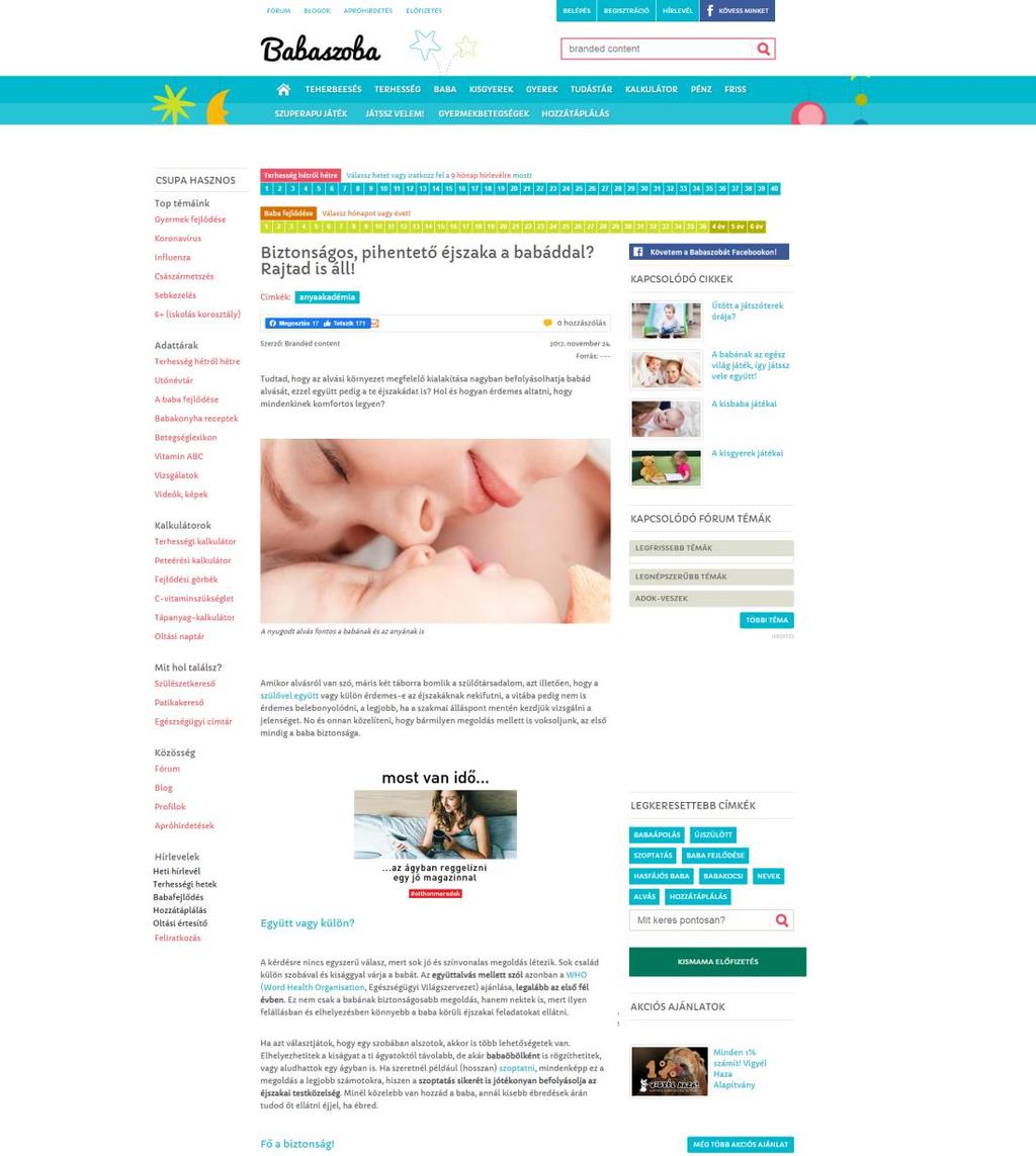 BRANDED CONTENT ügyféllel előre egyeztetett, szerkesztőség által írt cikk az ügyfél megjelenhet a
