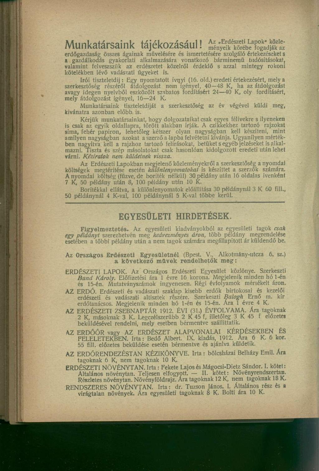 Munkatársaink tájékozásául!
