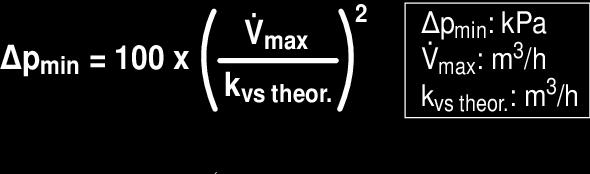 Általános megjegyzések Minimum nyomáskülönbség (nyomásesés) A kívánt V'max térfogatáram eléréséhez szükséges