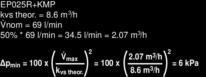 alábbi képlet segítségével lehet kiszámítani. A kiszámított érték függ a maximális V'max térfogatáramtól.