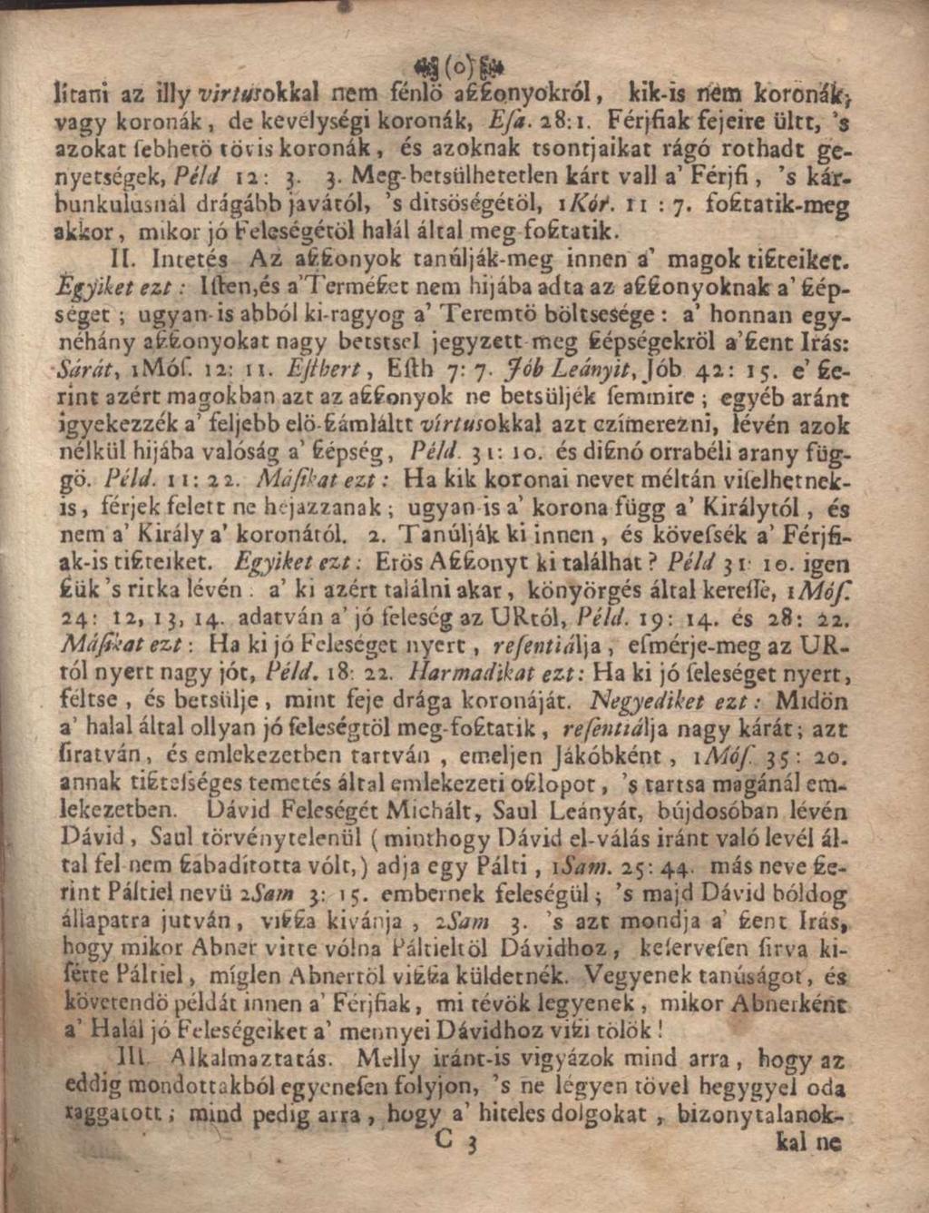 lícani az illy virtus okkal nem fénlö aszszonyokról, kik-is nem koronák> vagy koronák, de kevelységi koronák, E/á.i.8:i.