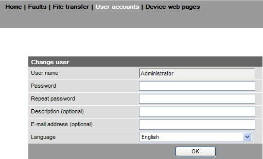 készülék web oldalak csak adminisztrátori szinten hozhatók létre.