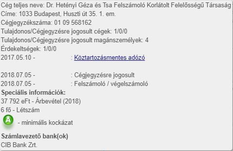 Amennyiben az ügyfél rendelkezik kiegészítő adatokkal, az is