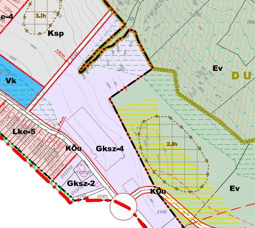g jelű módosítás) A Gksz-4 építési övezet által érintett terület hatályos szabályozása A véleményezési eljárás során a DINPI pufferzóna kijelölését kérte. Az 2014.
