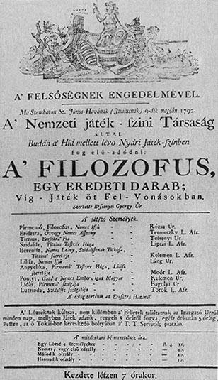 Bessenyei vígjátéka A filozófus (1777) Asztaltársaság Miről folyik a társalgás?