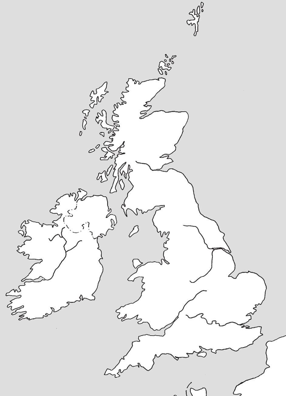 b) Válassz ki egyet közülük, és jellemezd egy újságcikkben!................................................ Nyugat-Európa szigetországa: Nagy-Britannia 1. Írd a térképvázlatba Nagy-Britannia határait!