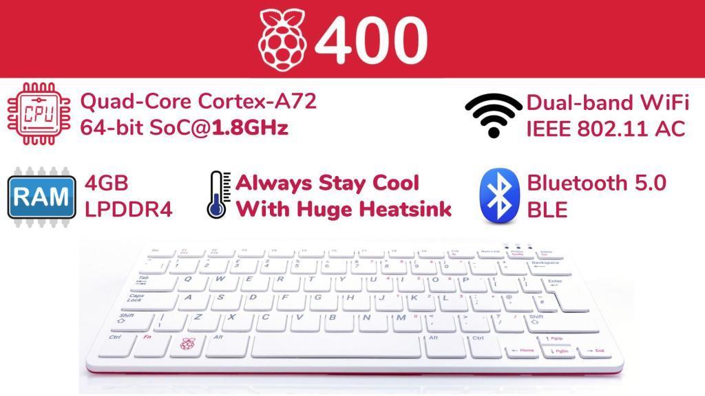 A Raspberry Pi 400 hasonló jellemzőkkel rendelkezik, mint a Raspberry Pi 4  Model B 4GB RAM, a processzor mégis magasabb órajelen fut. - PDF Free  Download