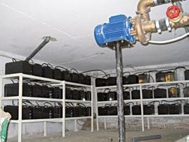 Egy 300-as ciklusszám azt jelenti, hogy 300 alkalommal tudjuk ezt megtenni. 134. ábra. Helyesen telepített akkumulátor-rendszer (50 db 12 V 100 A h) VRLA egység.