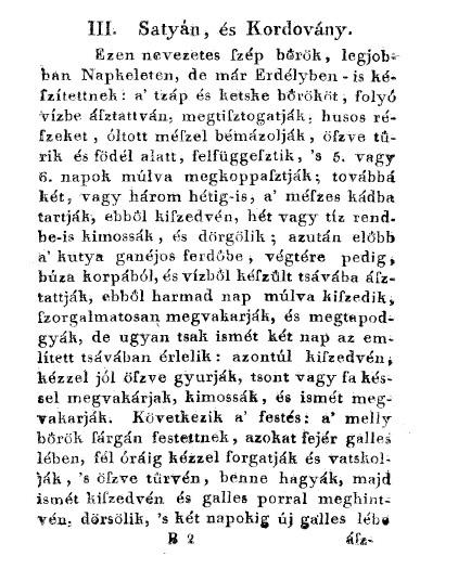 1. kép. Gergelyffi András könyvének 19. és 20. oldala a Satyán és Kordovány készítéséről tisztítása, ülepítők építése és használata kötelező volt.