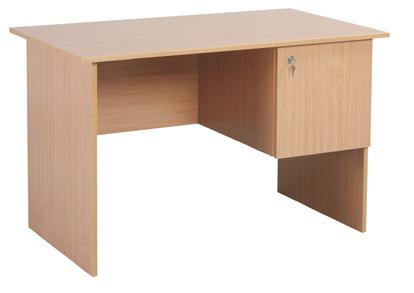 8 Nevelői asztal 18 mm-es laminált bútorlap, zárható szekrénnyel. Méretek: 120x75x68 cm Juhar, bükk, éger színben.