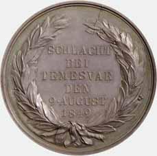 Ezüstérem /Silbermedaille/ (Ag) évszám nélkül / ohne Jahreszahl/ 1849 az itáliai hadjáratok emlékére / auf k.k. Feldzeugmeister Julius v.