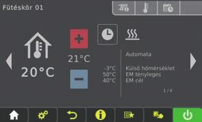 4 A berendezés üzemeltetése Kazán kezelése az érintőképernyőn 4.3.