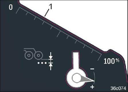 Felépítés és működés 5.14.1 A vetési mélység (TwinTec) Gépek, TwinTeC duplatárcsás csoroszlyával A vetési mélységét a központi kulccsal állíthatja be.