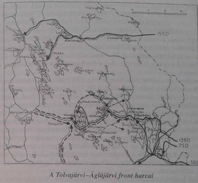 A Tolvajärvi-Ägläjärvi front harcai Rövidesen kiderült, hogy a terv végrehajtása eredeti formájában lehetetlenné vált, mivel az ellenség is átkaroló mozdulatot hajtott végre, amely így érintkezésbe