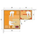 rezgőnyár lambériával Szaunakályha Infrasugárzó Üveg nyílóajtó Feláras lambéria 1 db 9 kw-os Harvia Vega szaunakályha, külső digitális kombi vezérléssel, 20 kg szaunakővel (lávakővel) 6 db