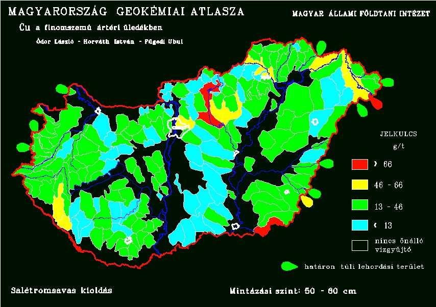 2. ábra: Magyarországi talajok összes réztartalmának megoszlása forrás: http://www.mafi.hu/static/microsites/geokem/sa_cu.