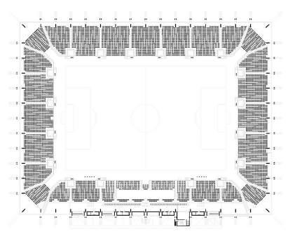 KONFERENCIA mindenféle burkolat nélkül. A stadion elmaradhatatlan lefedése úgy valósult meg, hogy kívülrõl-belülrõl szinte lebegni látszik.