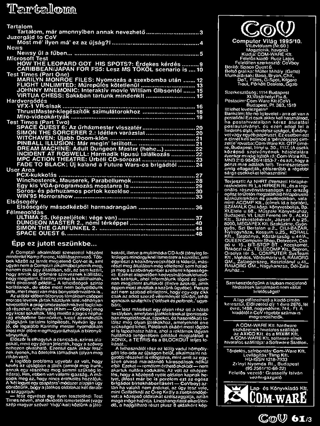 Rr.61. VII.évfolyam.1995/10..ISSN I»p ö*. K0nyv4u«M) KM. FcICOMwarE. wwff.  fiatal felhasználókat támogató programjában - PDF Free Download