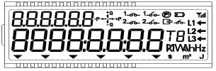 10. Automatikus görgetés Bekapcsolás után 5 percen keresztül a az összes hatásos energia (1.8.0), az összes hatásos export energia (2.8.0) és az abszolút hatásos energia (15.